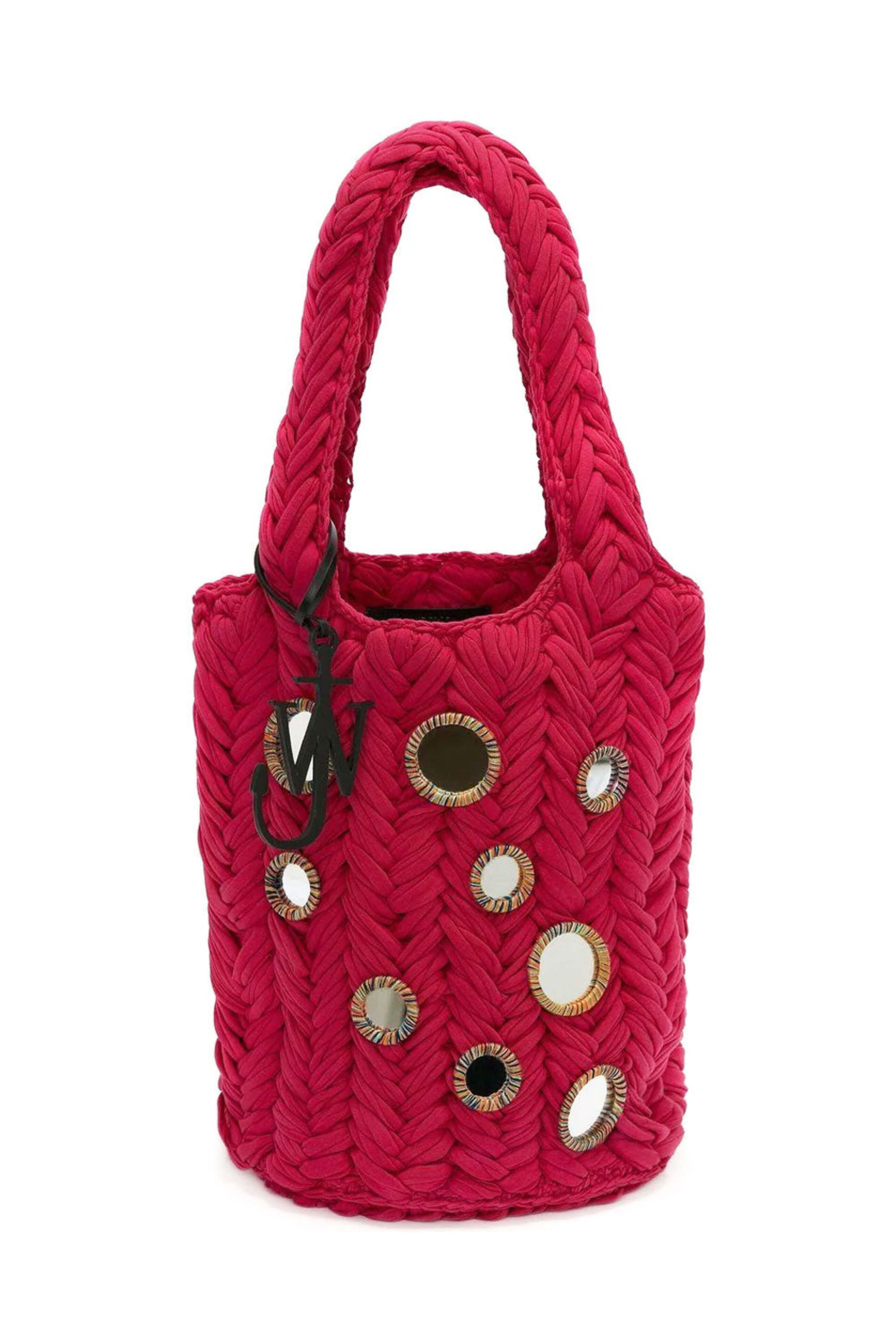 Jw Anderson - Mirror Knitted Shopper Bag in Hot Pink