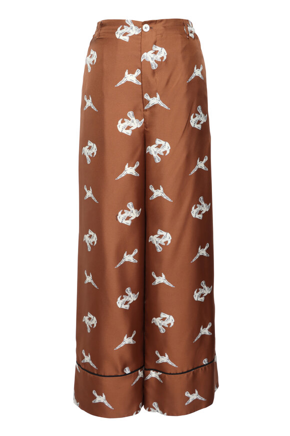 Marni Bronze Raven Print Pant