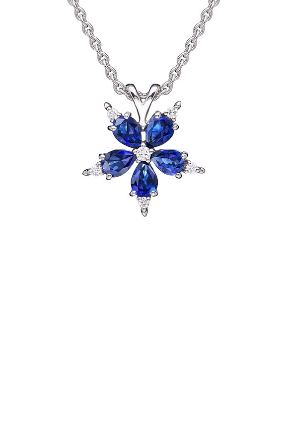 Paul Morelli - 18K Gold Diamond & Sapphire Star Anise Pendant
