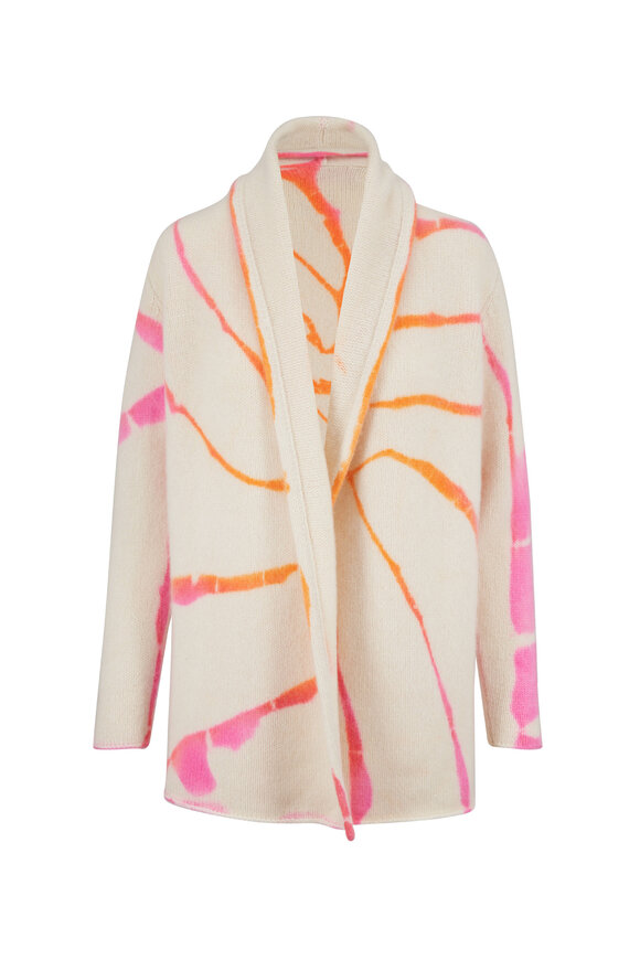 The Elder Statesman - Pink & Orange Tie-Dye Cashmere Smoking Jacket 