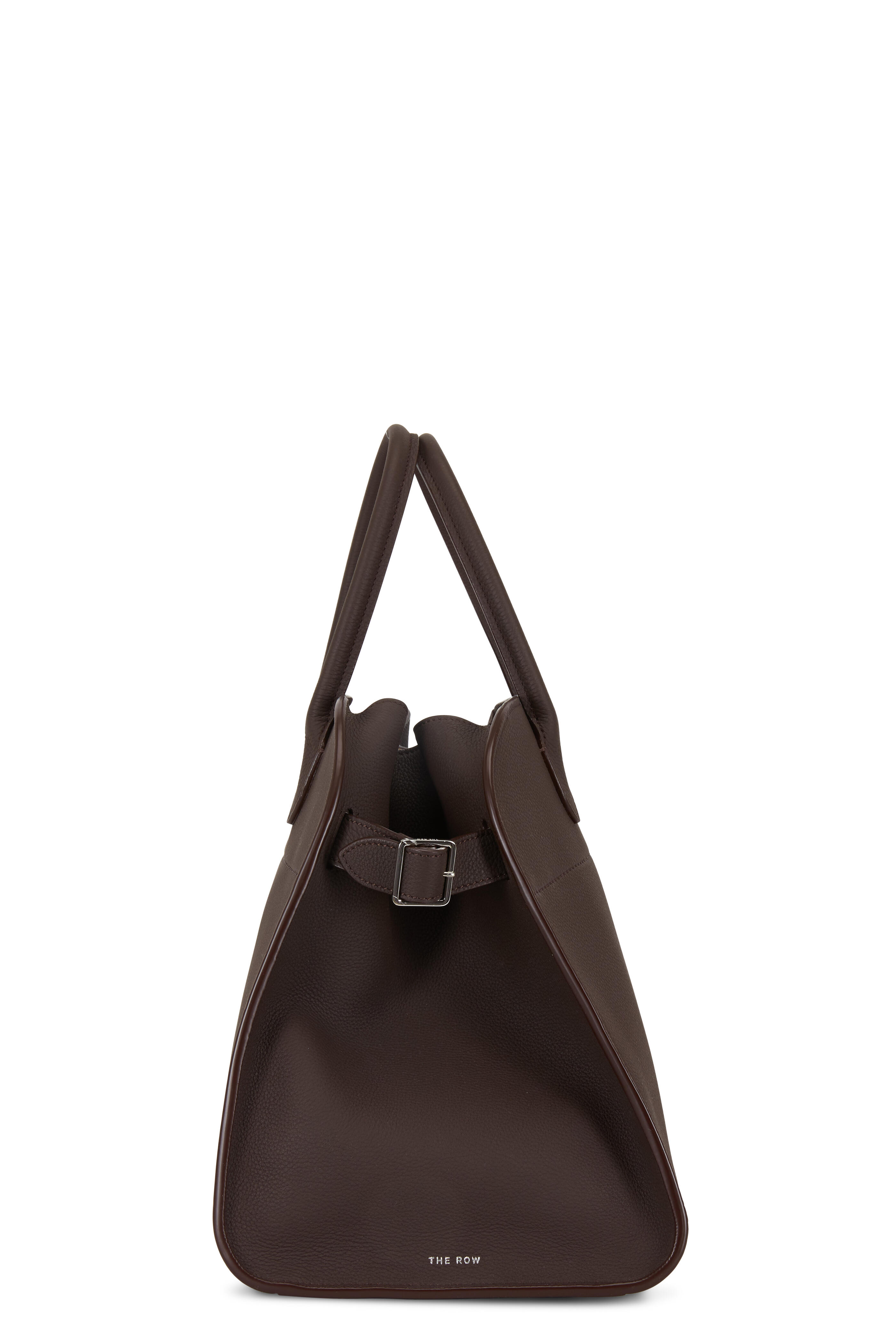 The Row - Margaux 15 Raisin Grained Leather Large Tote