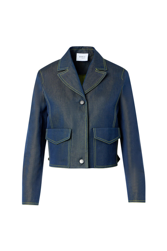 Akris Punto Dark Blue Denim Boxy Jacket - view 1