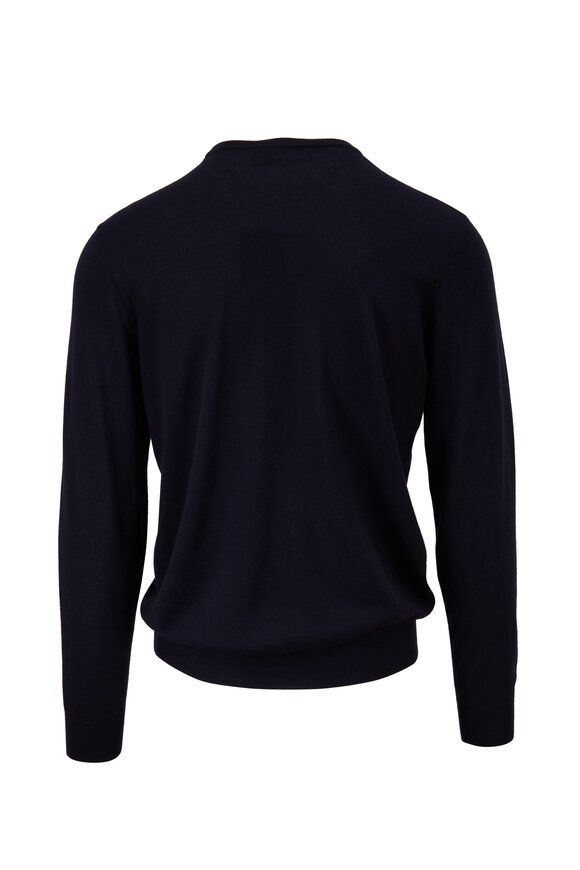 Ralph Lauren Purple Label - Navy Fine Knit Cashmere Crewneck Pullover 