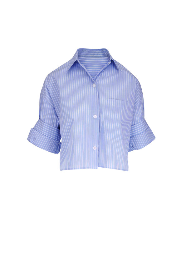 TWP Next Ex Blue Haven & White Stripe Cotton Shirt