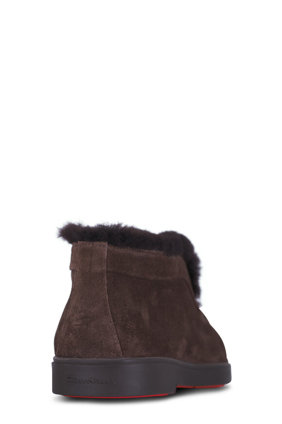 Santoni Fortune Dark Brown Suede Loafer - view 4