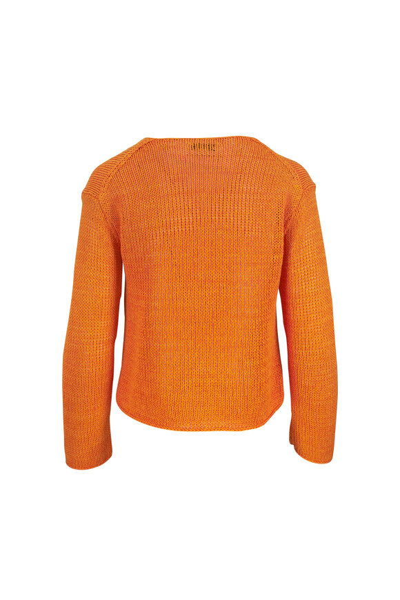 Vince Tangerine Coated Open Knit Sweater - view 5