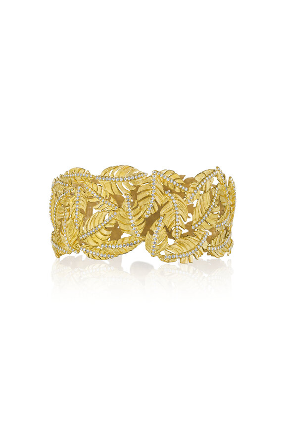 Susan Gordon Jewelry Diamond Leaf Cuff Bracelet
