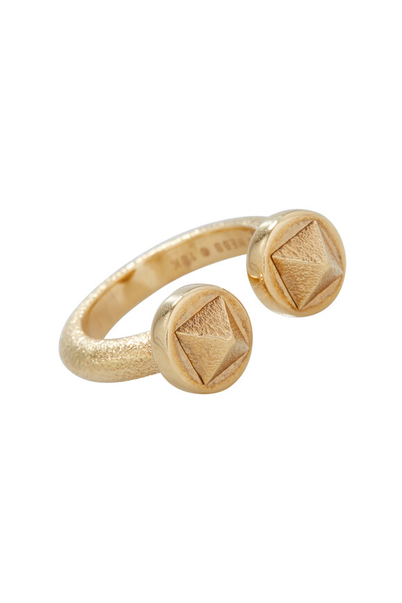 David Webb - 18K Hammered Yellow Gold Bastille Ring