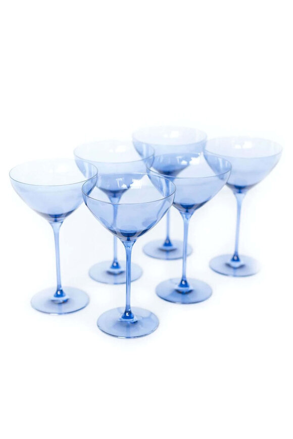 Estelle Colored Glass Cobalt Blue Martini Glass