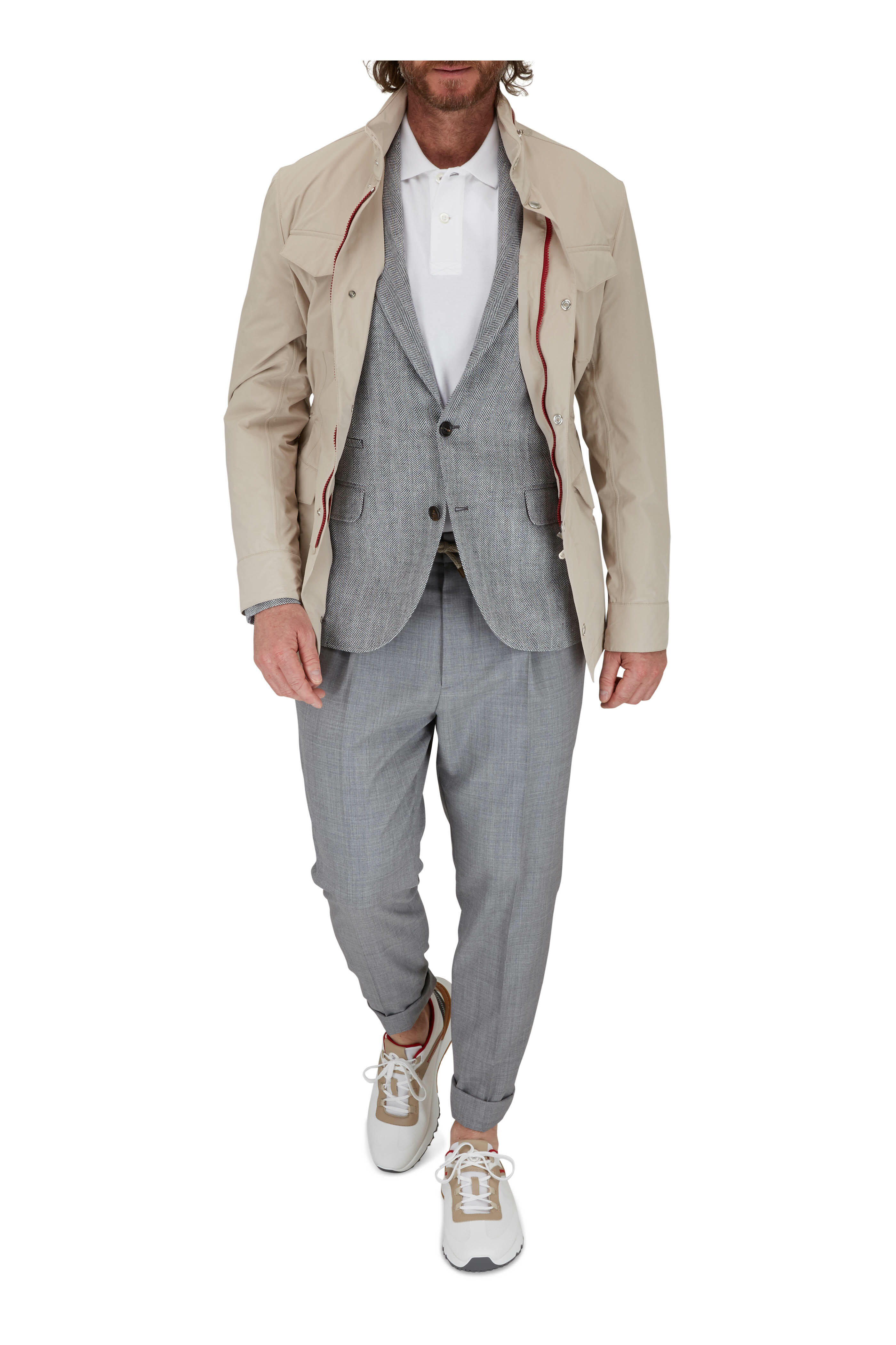 Brunello Cucinelli - Gray Chevron Sportcoat