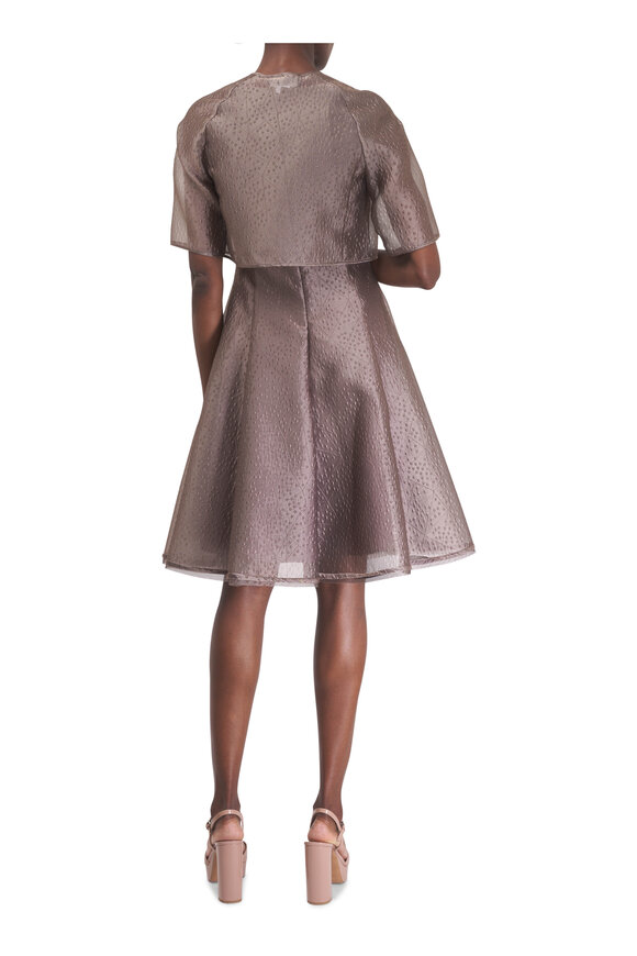 Talbot Runhof Rivet Light Taupe Organza Cocktail Dress - view 3