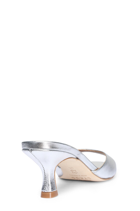 Staud Brigitte Metallic Silver Mule, 55mm - view 4