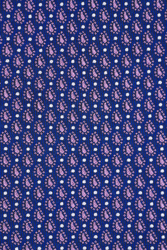 Brioni - Blue & Pink Paisley Jacquard Silk Necktie