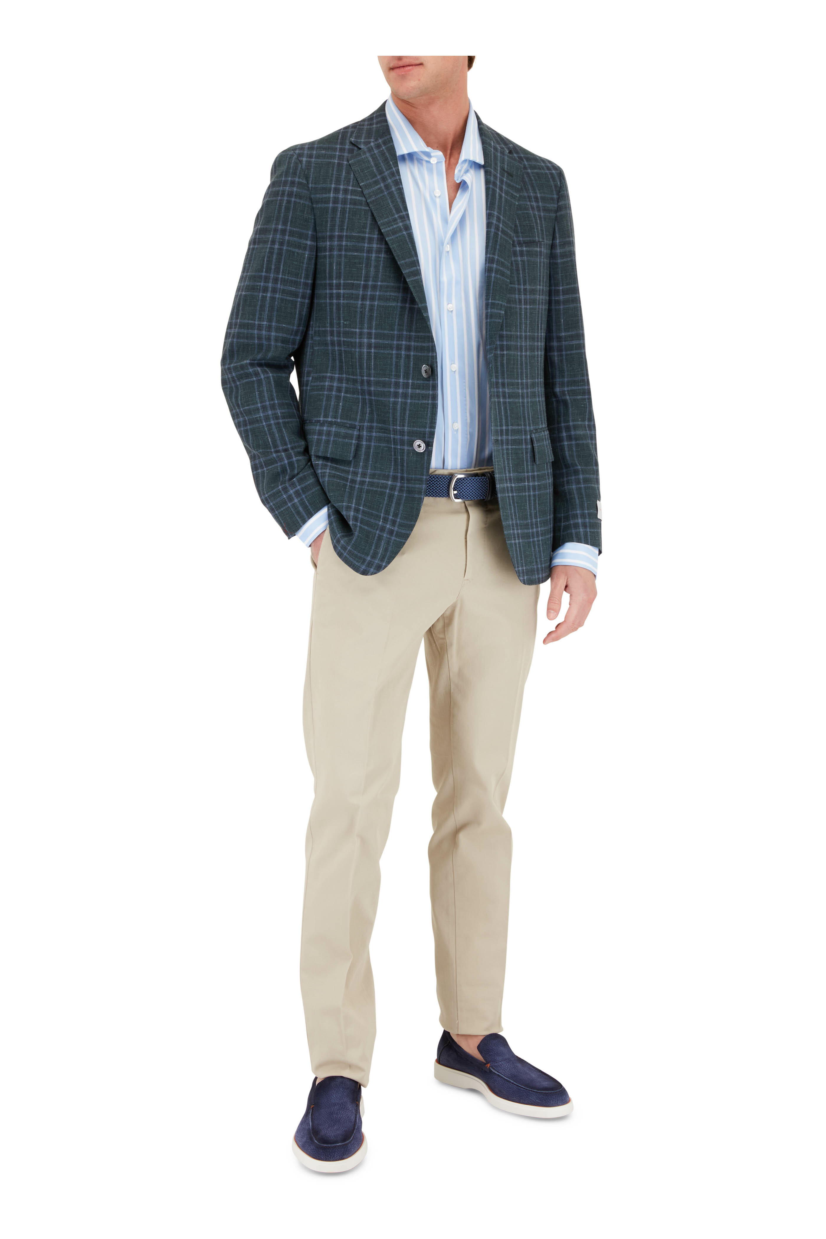 Samuelsohn - Dark Green Plaid Sportcoat | Mitchell Stores