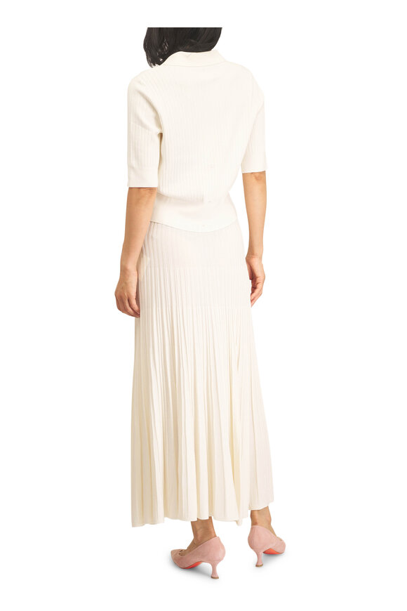 TWP Ivory Stretch Knit Pleated Midi Skirt - view 4