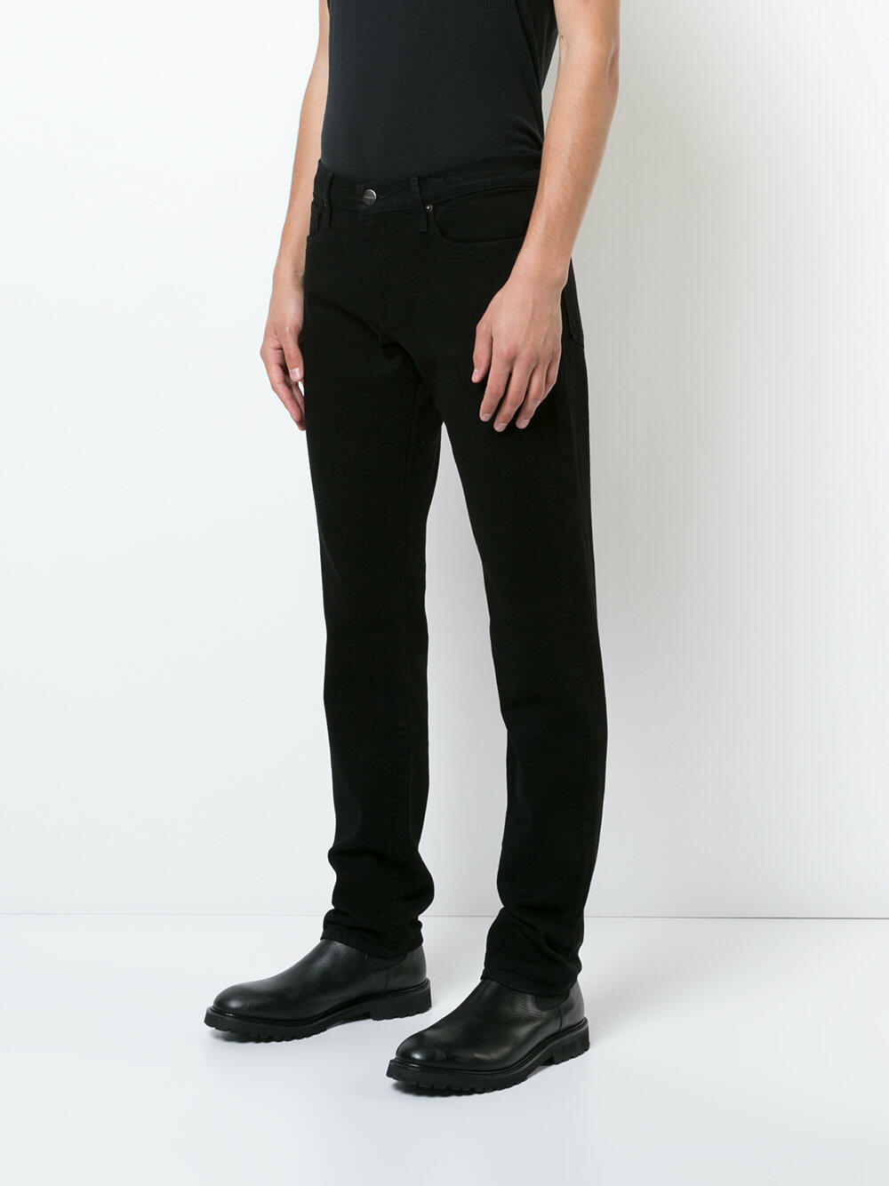 Frame - Black Slim Straight Leg Jean