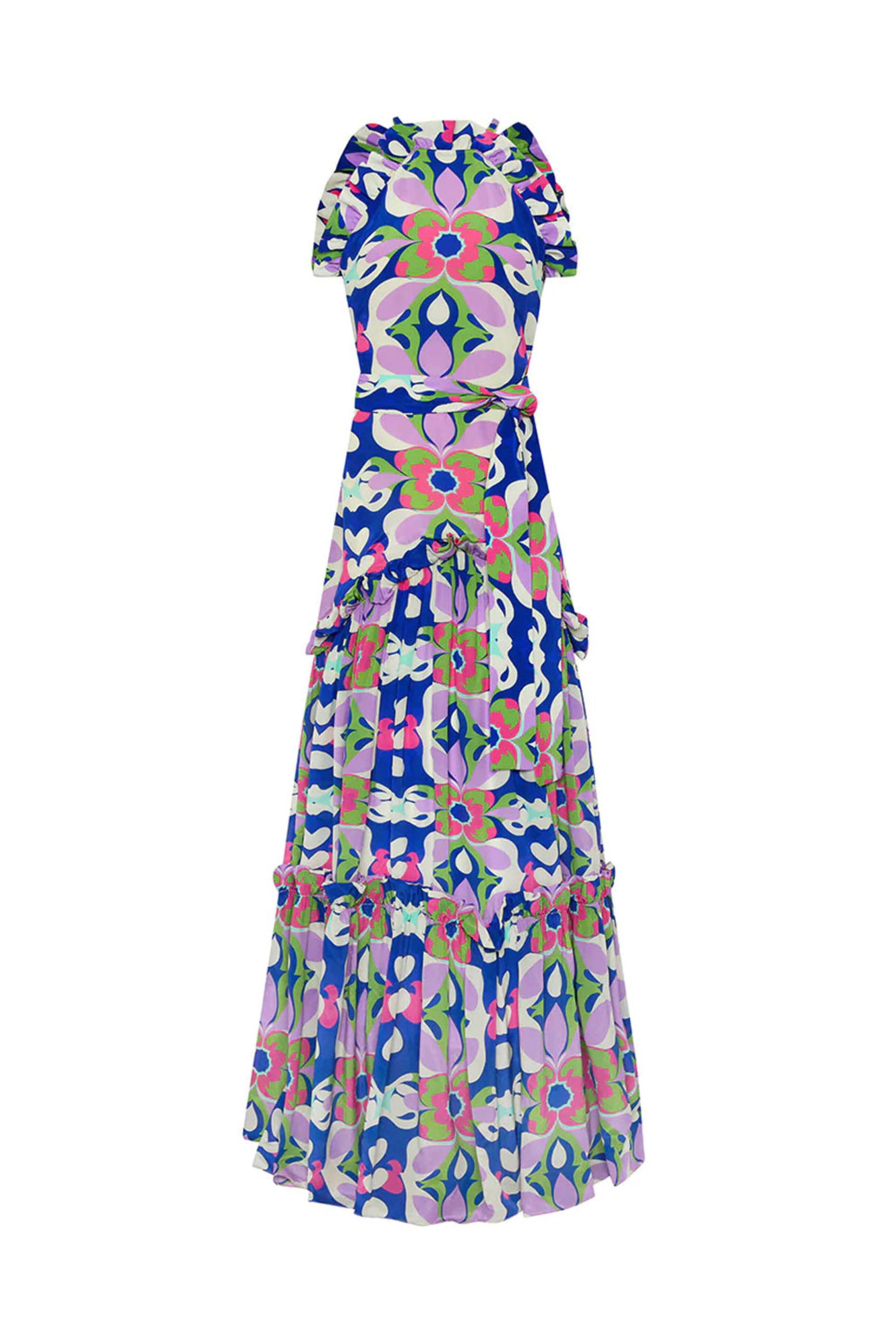 Borgo De Nor - Seventies Pink Crepe High Neck Tatiana Dress