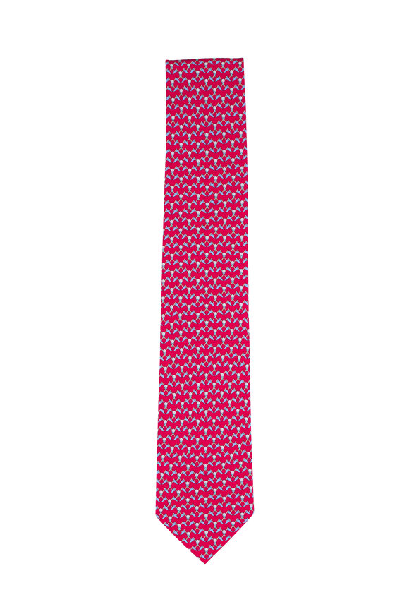 Ferragamo Red Golf Print Silk Necktie - view 1