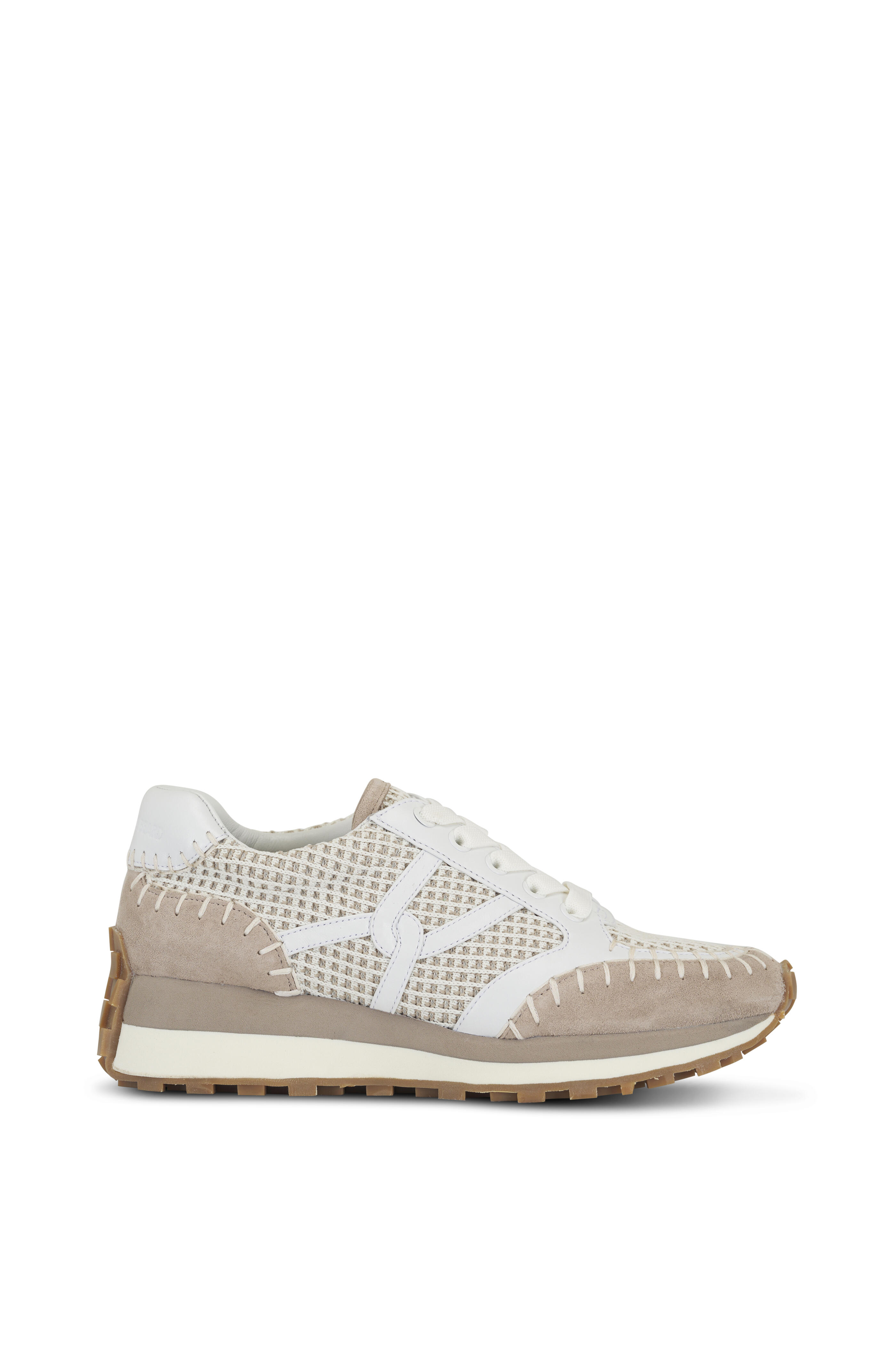 Veronica Beard - Valentina Mesh Beige & White Sneaker