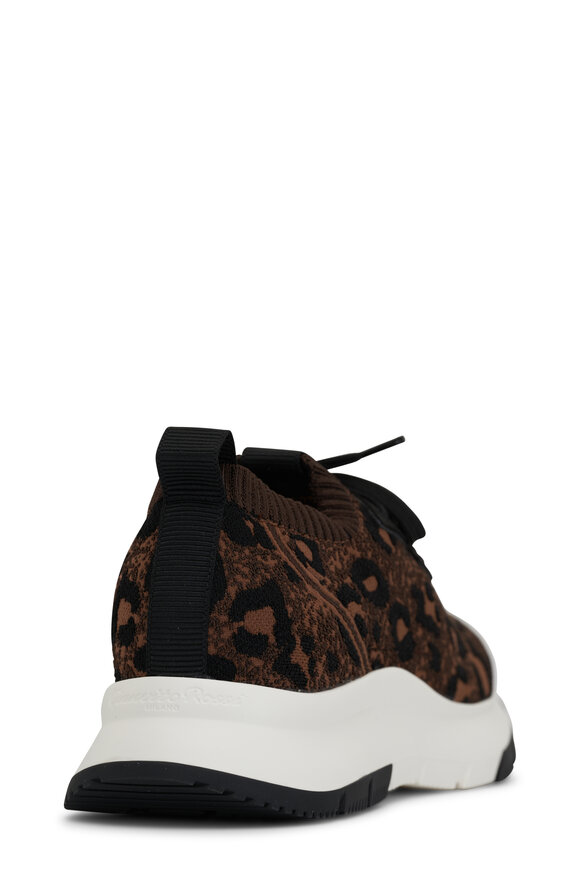 Gianvito Rossi - Glover Leopard Print Knit Sneaker