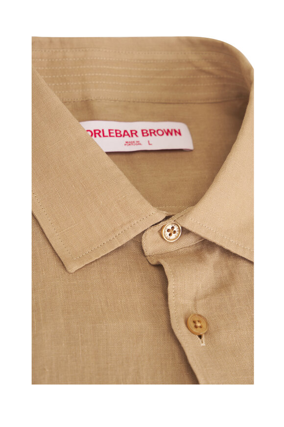Orlebar Brown Giles Biscuit Linen Sport Shirt - view 3