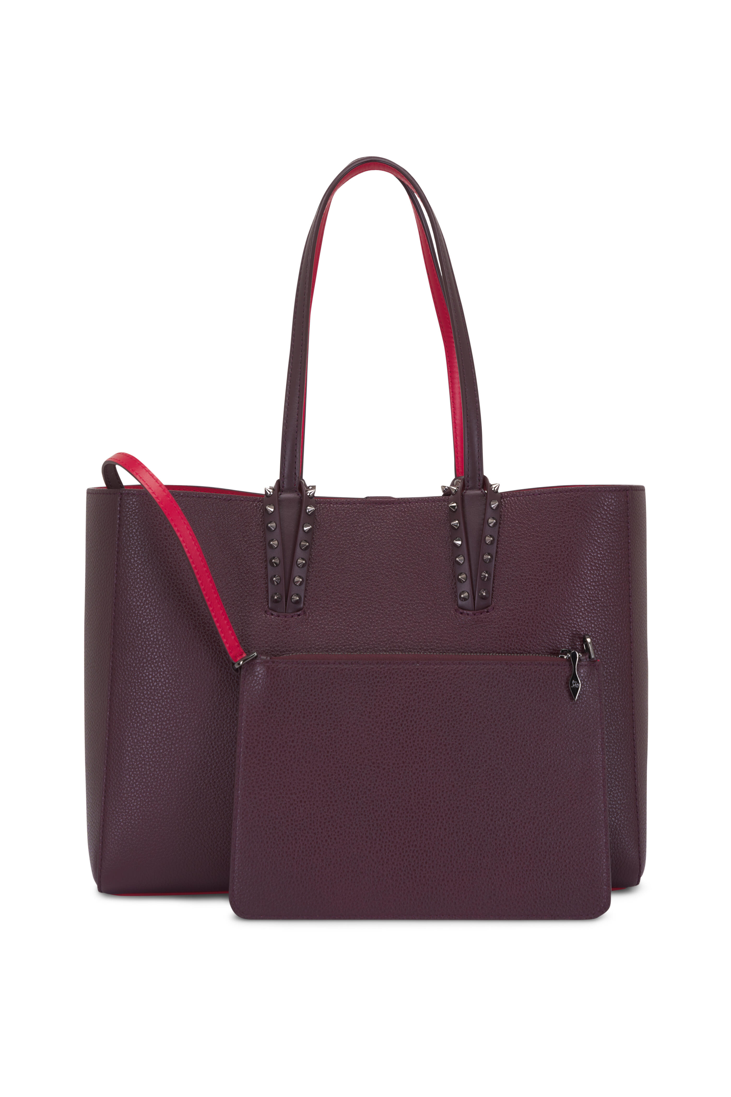 Christian Louboutin - Small Cabata Burgundy Leather Tote