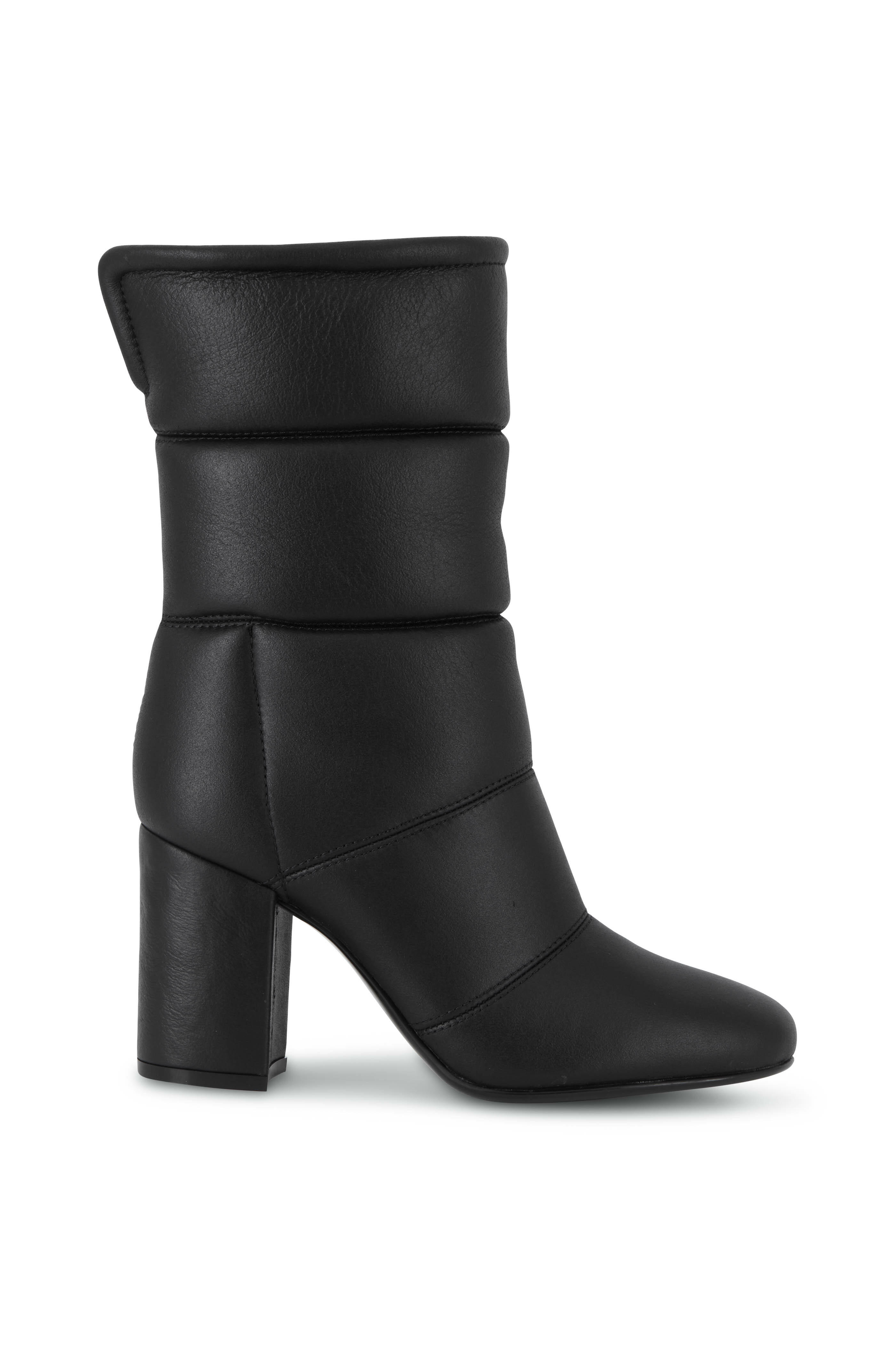 Gianvito Rossi - Black Padded Leather Mid-Calf Boot, 85mm