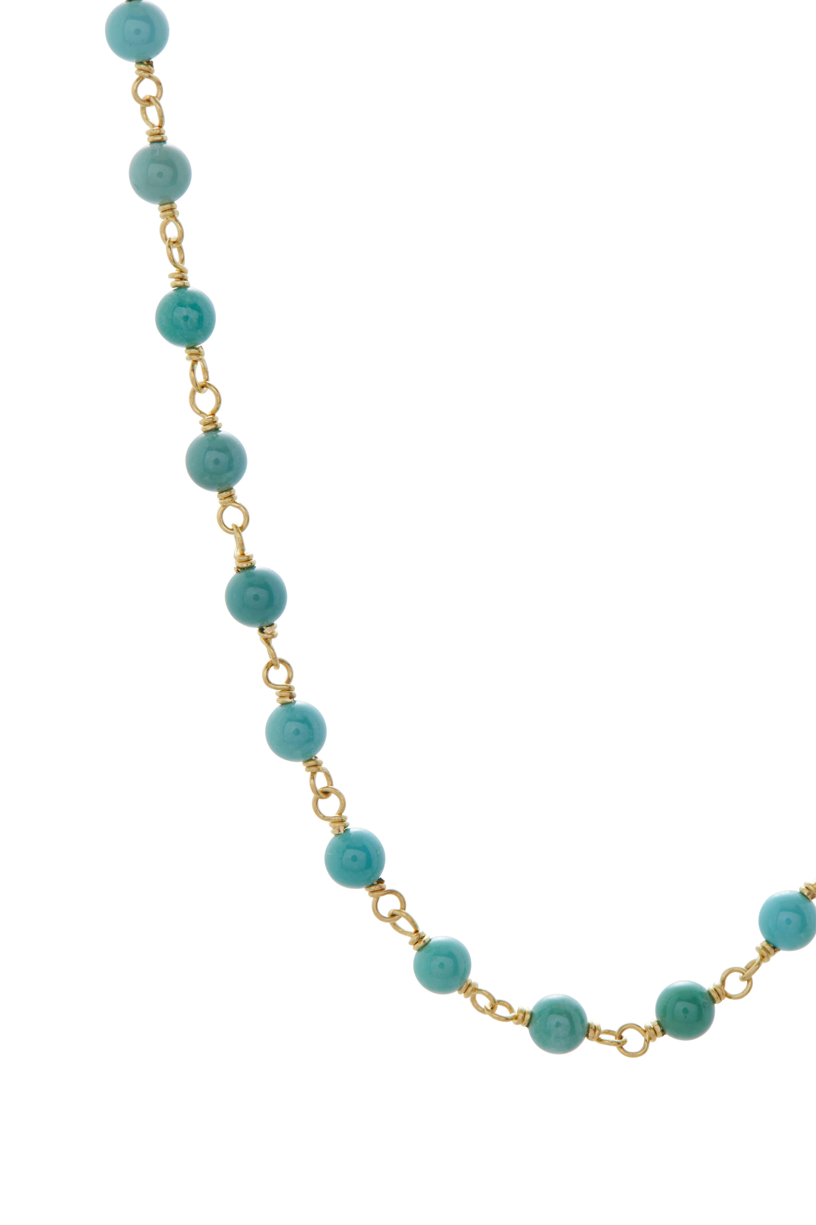 Caroline Ellen - Gold Adjustable Turquoise Bead Necklace