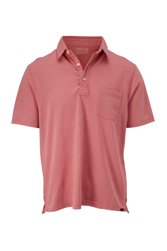 Faherty Brand Sunwashed Faded Flag Short Sleeve Polo