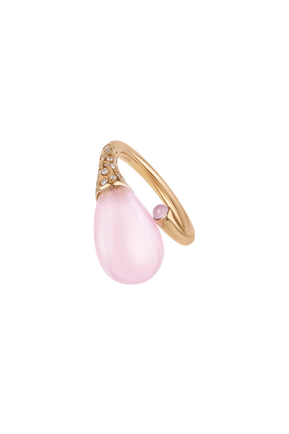 Chantecler 18k Rose Gold Diamond & Pearl Crystal Joyful Ring