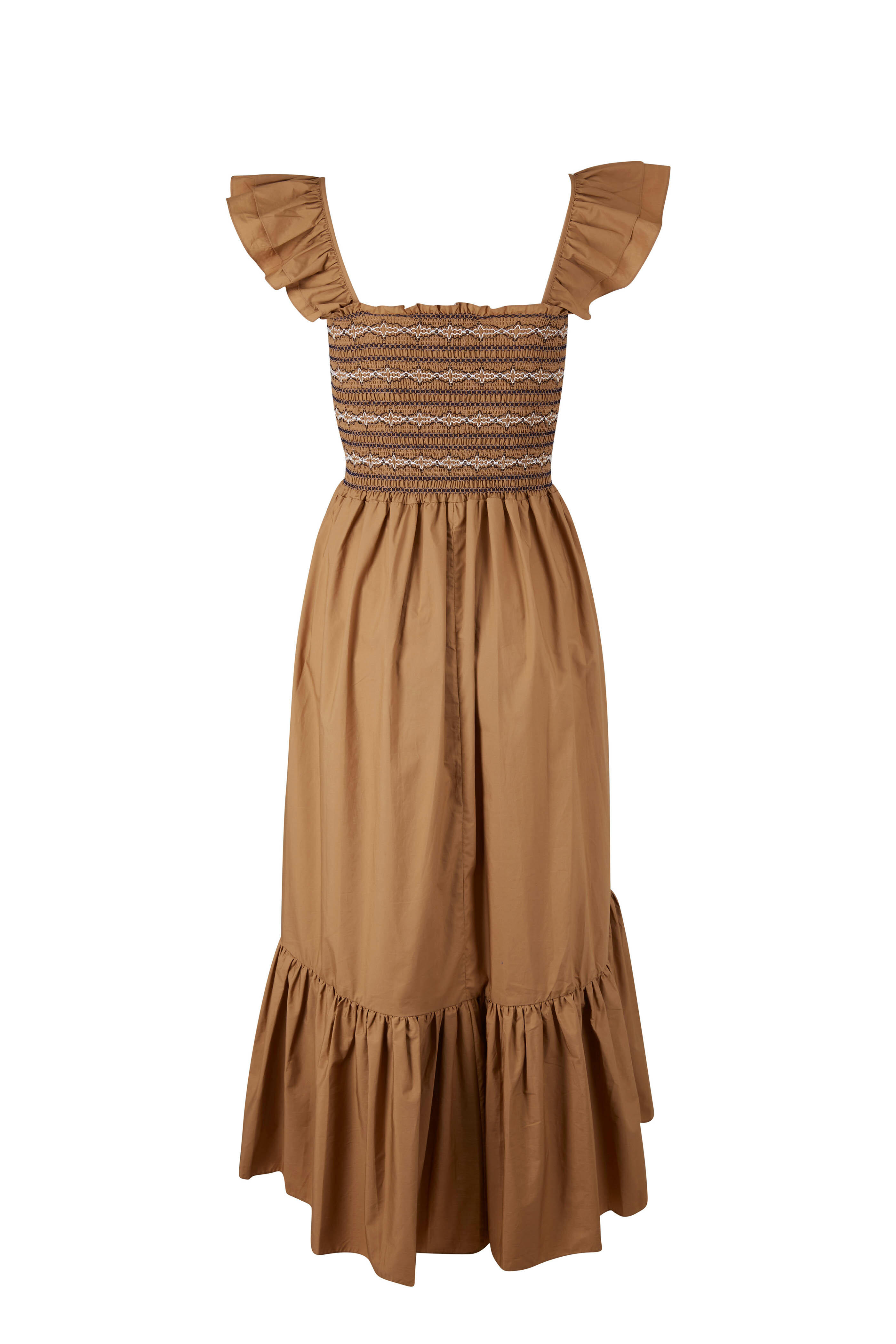 Cara Cara - Ruby Khaki Mix Flutter Sleeve Dress