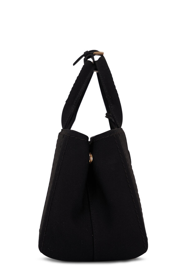 Prada - Black Canvas Logo Tote Bag 