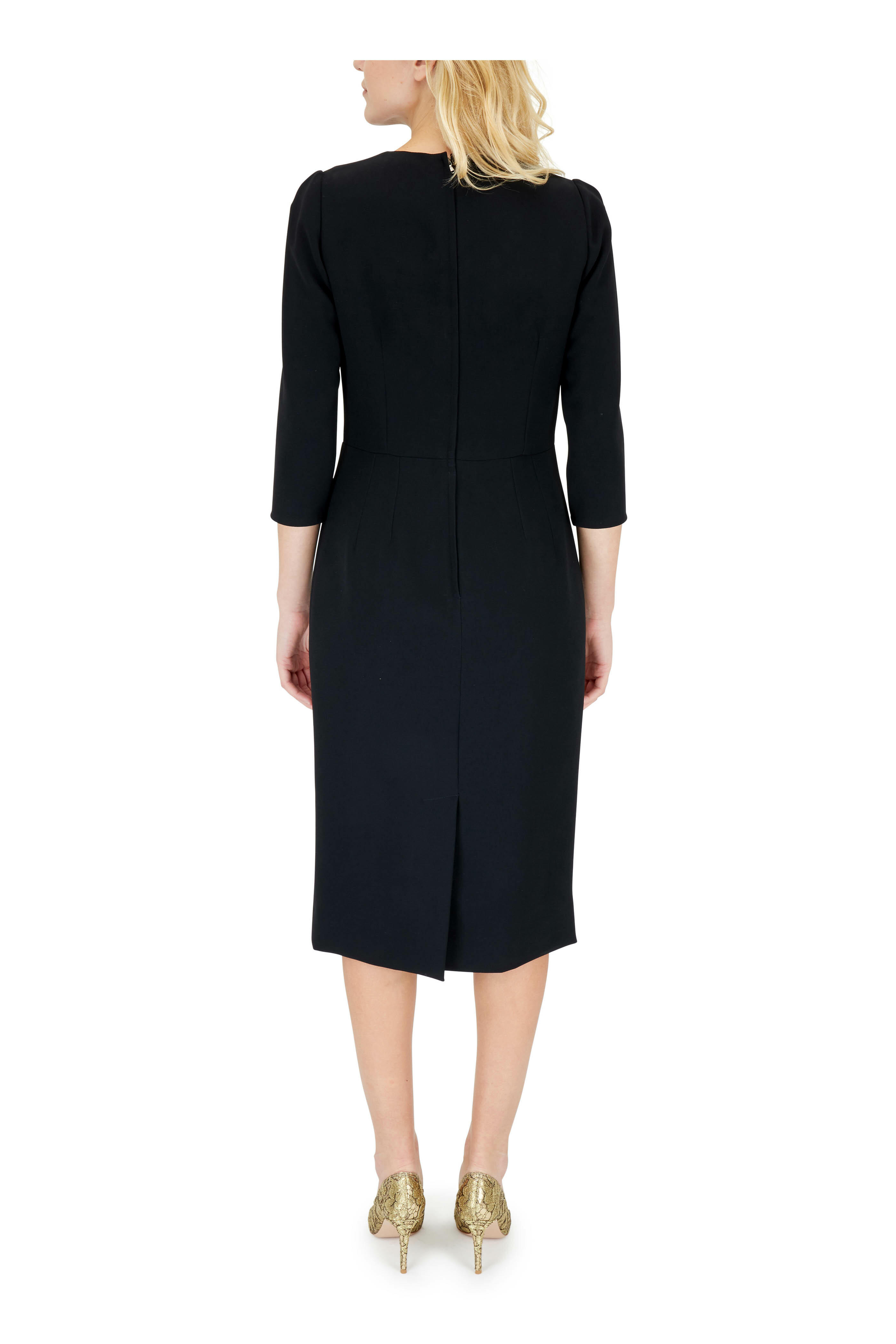 Dolce & Gabbana - Black Three-Quarter Sleeve Dress