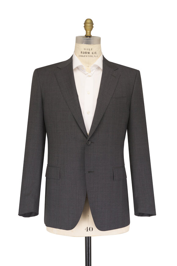Canali Gray Subtle Plaid Wool Suit - view 2