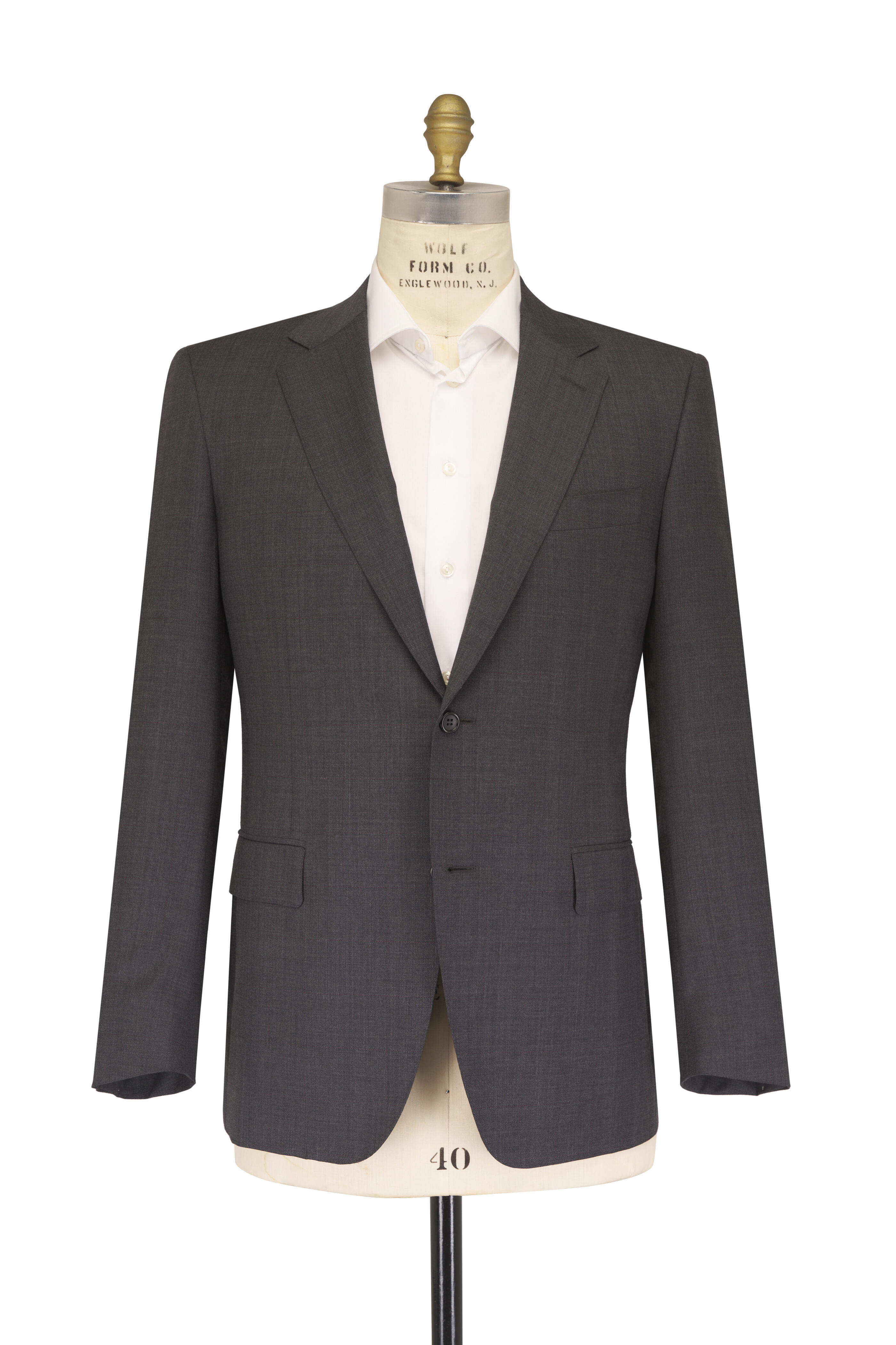 Canali - Gray Subtle Plaid Wool Suit