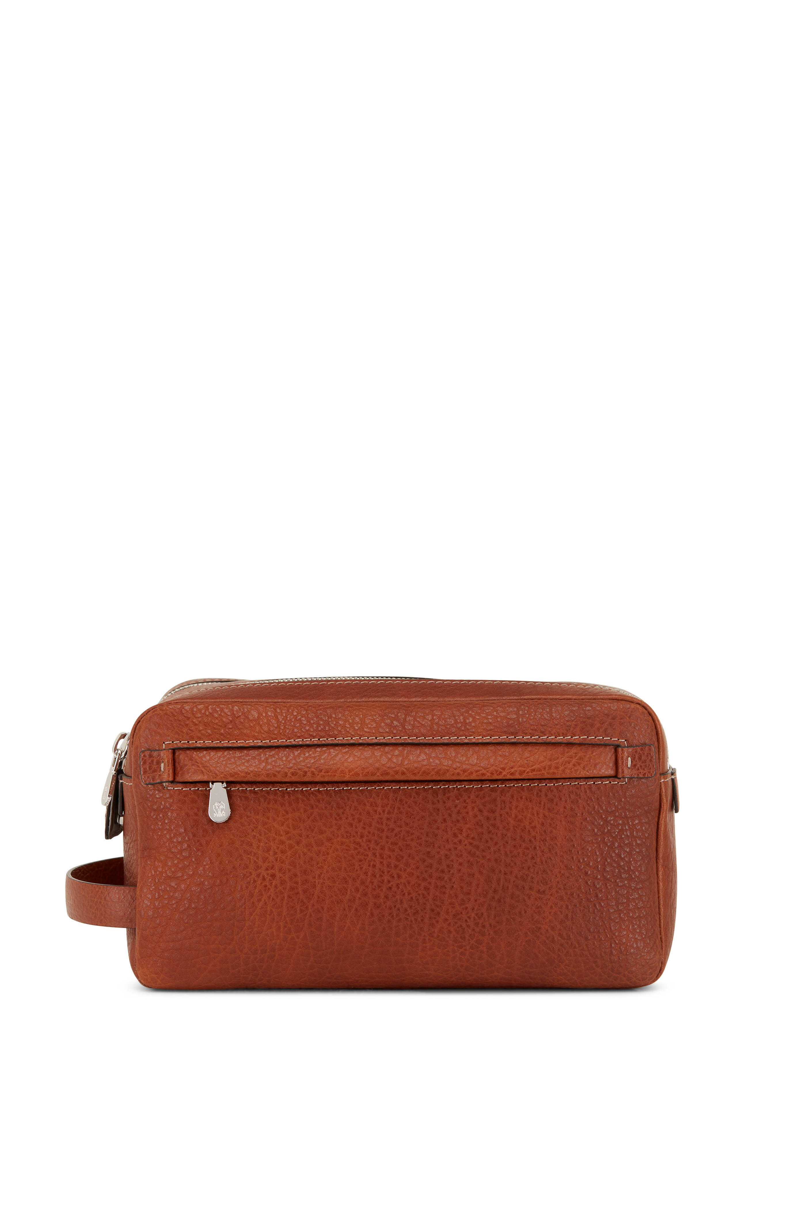 Leather Toiletry Bag in Brown - Brunello Cucinelli
