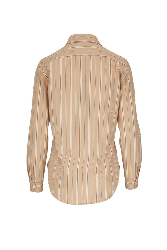 Nili Lotan - Kaya Neutral Stripe Button Down Shirt