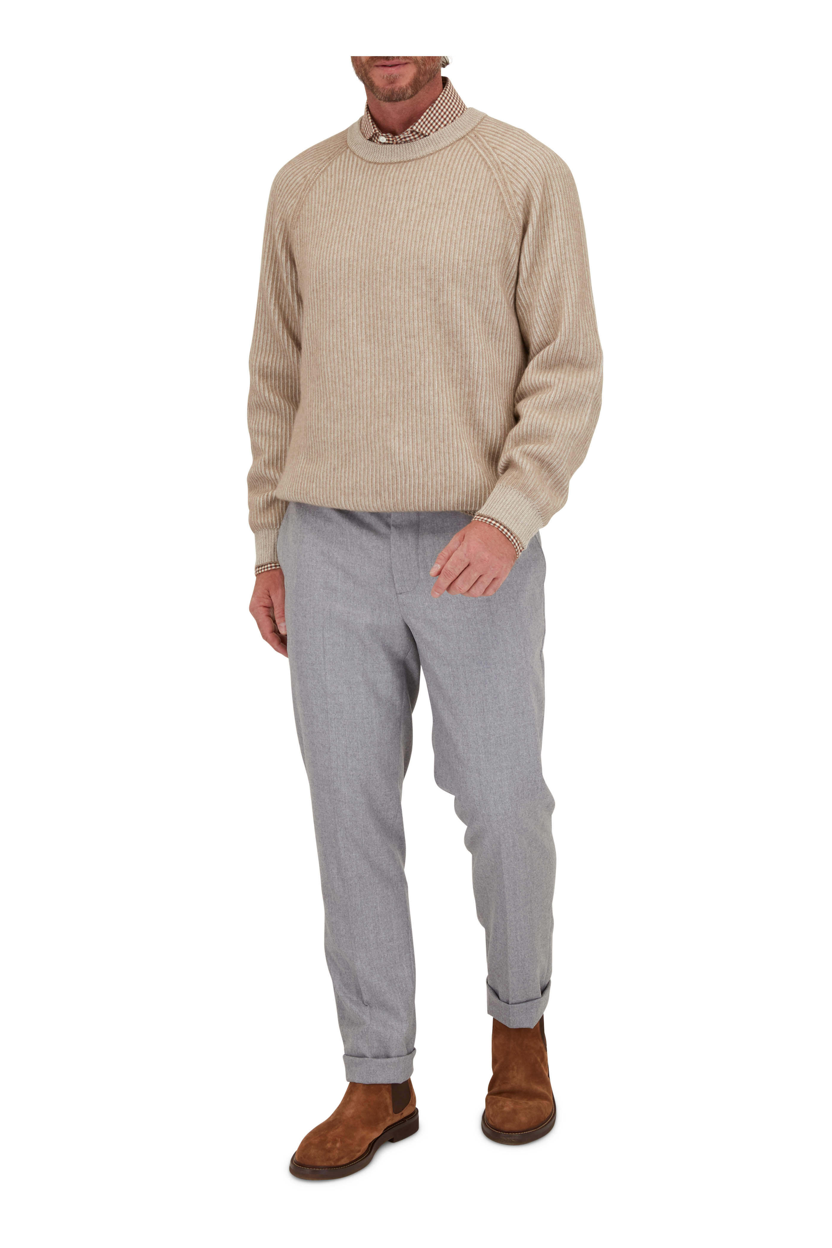 BRUNELLO CUCINELLI - ブルネロクチネリ ラグランスリーブ ニット セーター S オフホワイト BRUNELLO CUCINELLI - ブルネロクチネリ ラグランスリーブ