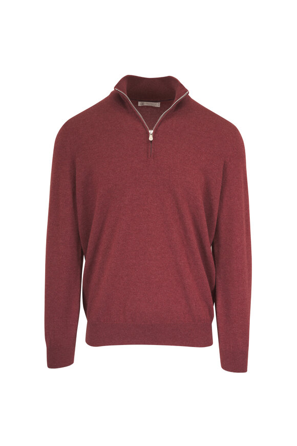Brunello Cucinelli Lava Cashmere Quarter Zip Pullover - view 1