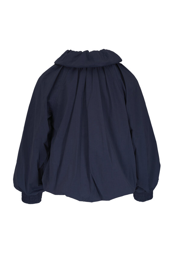 Veronica Beard Circe Navy Blue Funnel Neck Bubble Jacket - view 4