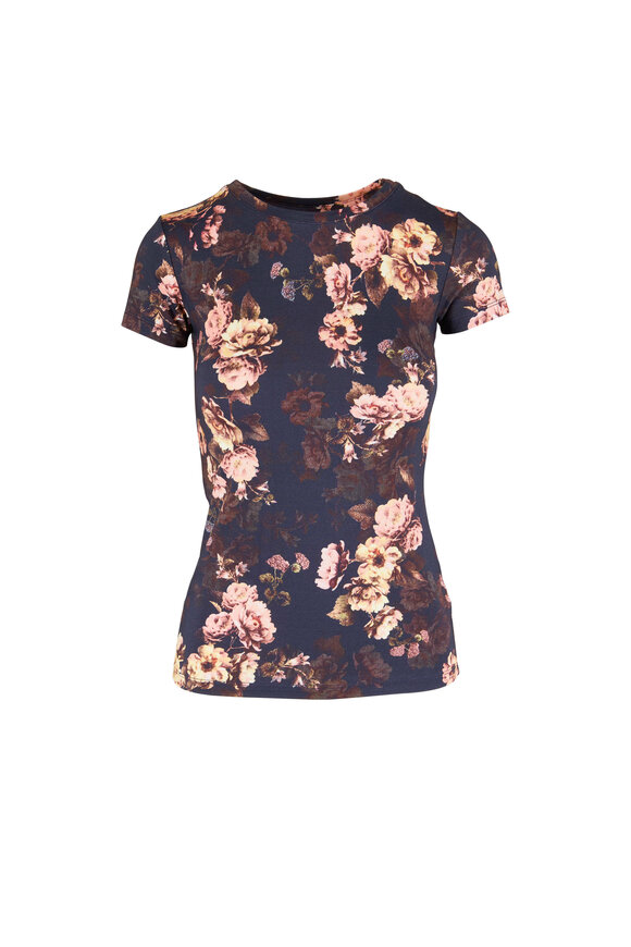 L'Agence - Ressi Midnight Moschata Rose Print T-Shirt