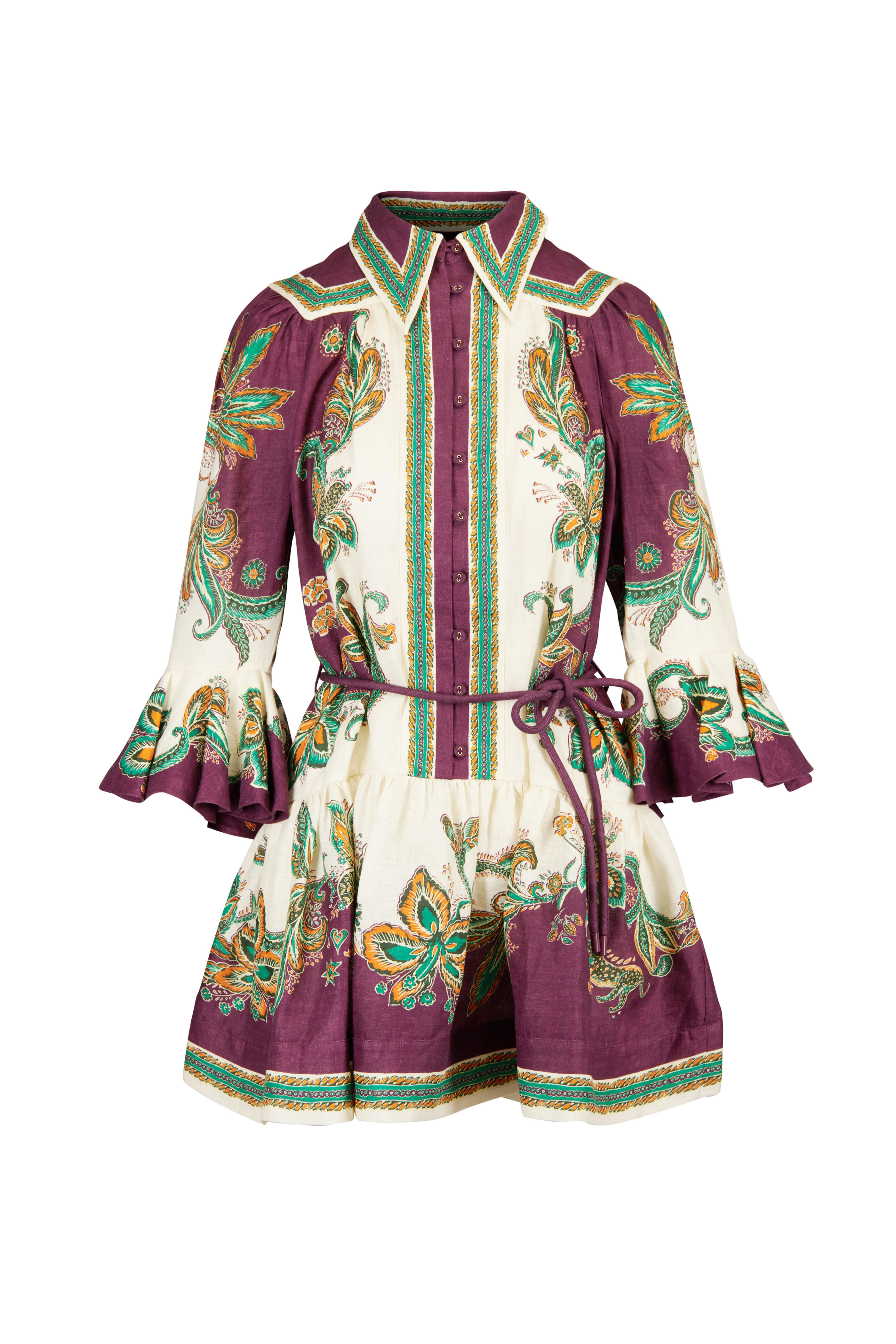 Alémais - Ruthie Paisley Linen Mini Dress - view 1