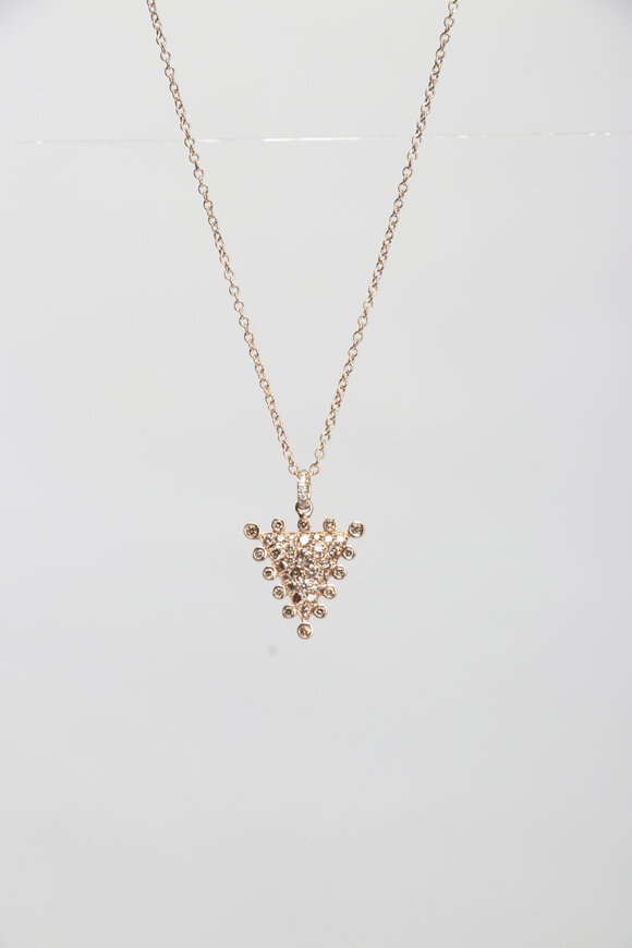 Nam Cho 18k White and Brown Diamond Pave Pendant Necklace