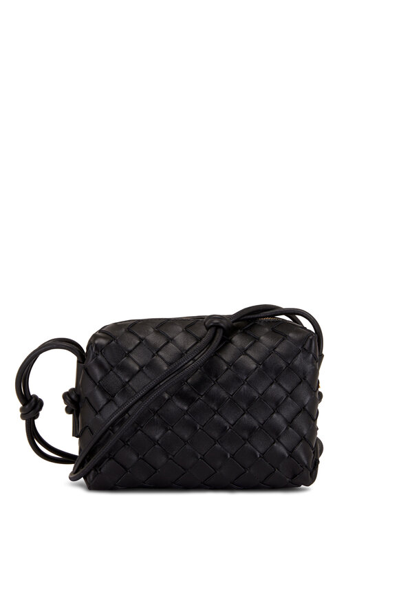 Bottega Veneta - Mini Loop Black Woven Leather Crossbody