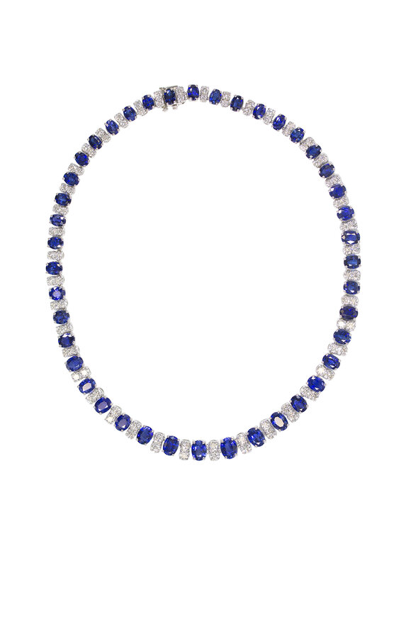 Oscar Heyman Platinum Sapphire & Diamond Necklace