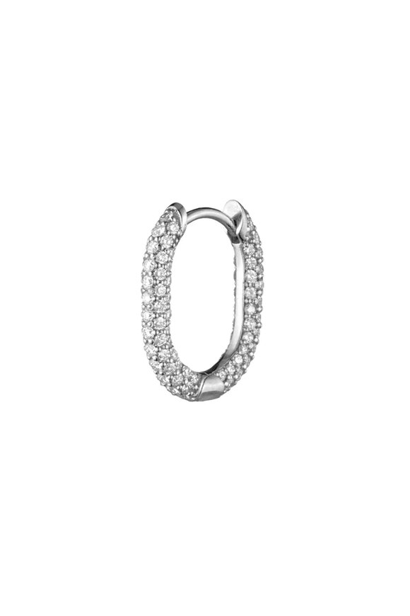 Foundrae - Petite Chubby White Gold & Pave Diamond Ear Fob