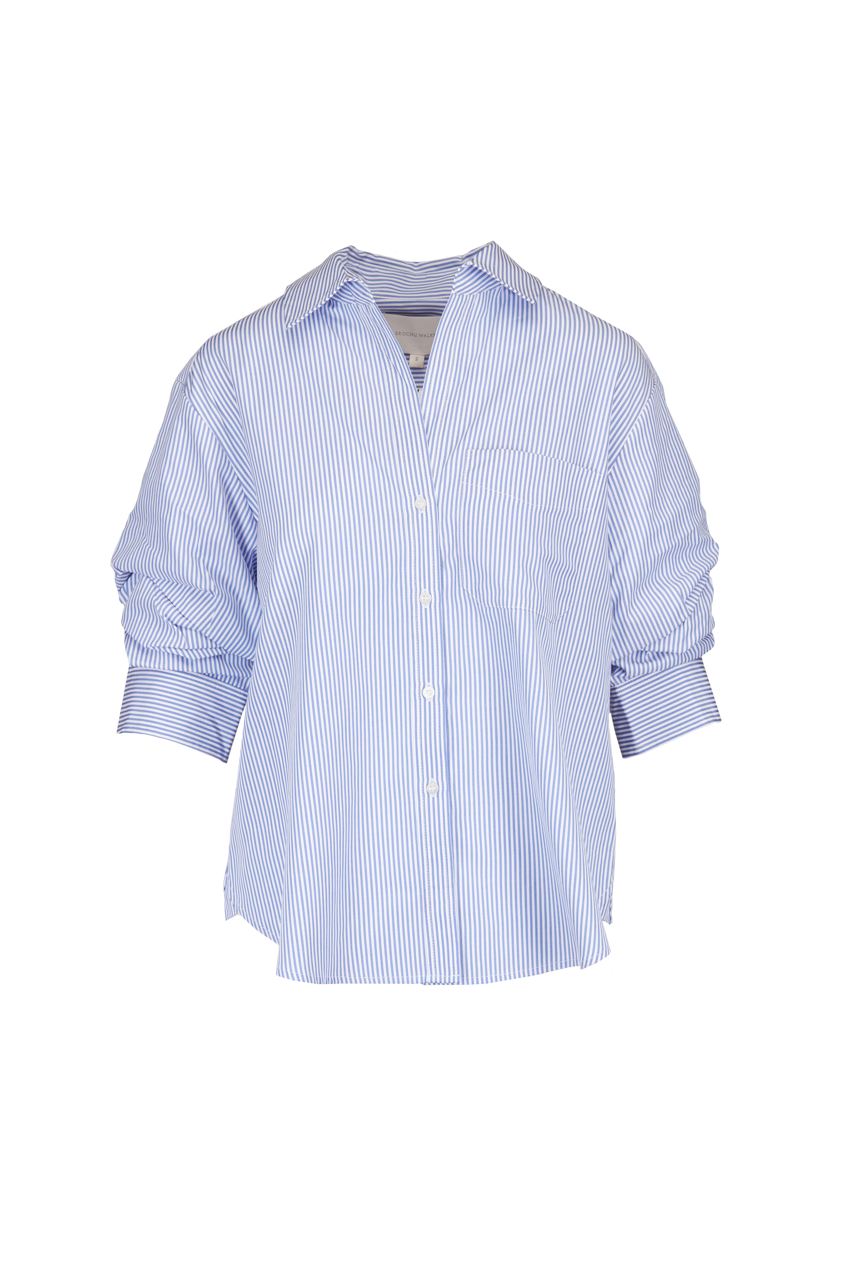 Brochu Walker - Pia Blue Stripe Button Down Shirt - view 1
