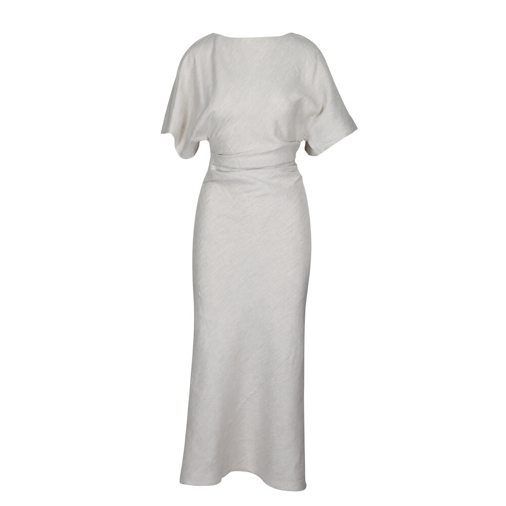 staud amelie linen-blend dress STAUD Women's Amelie Linen-Blend Maxi Dress - Natural