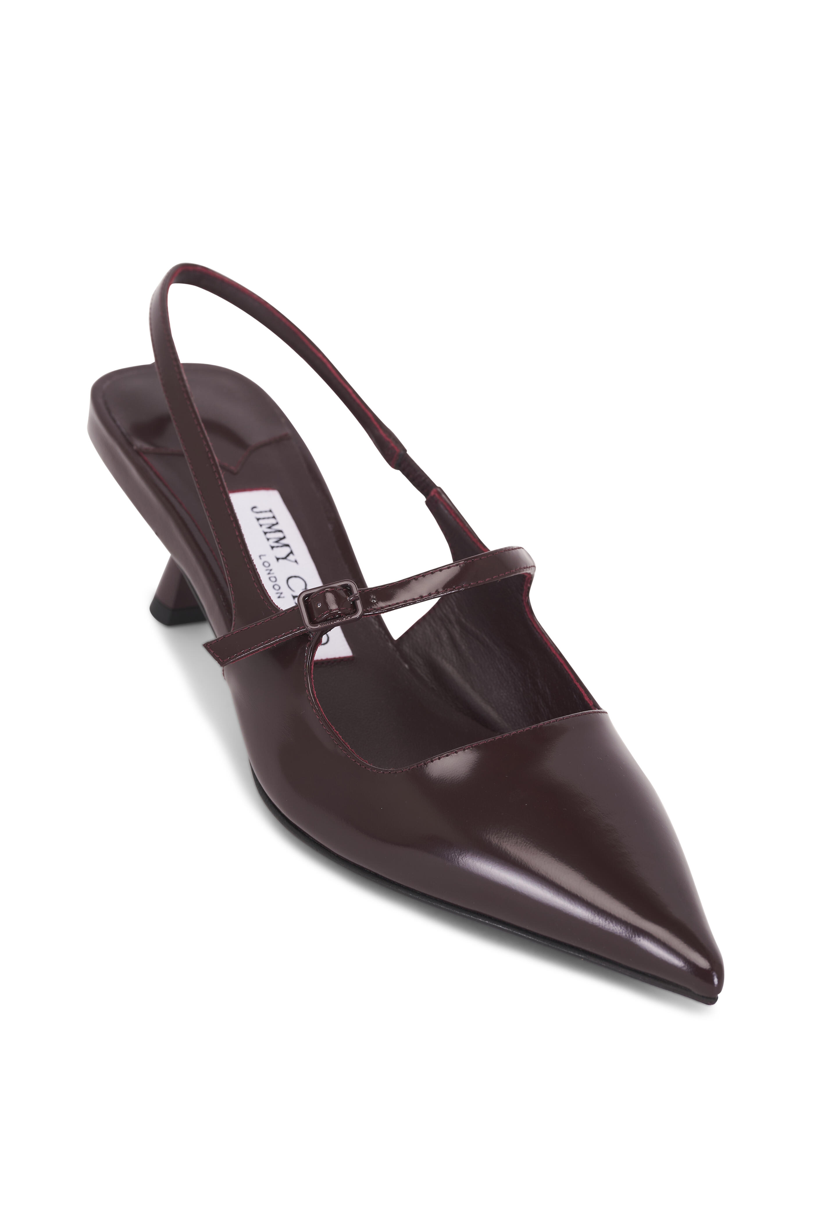 Jimmy Choo - Didi Deep Burgundy Patent Leather Slingback, 45mm