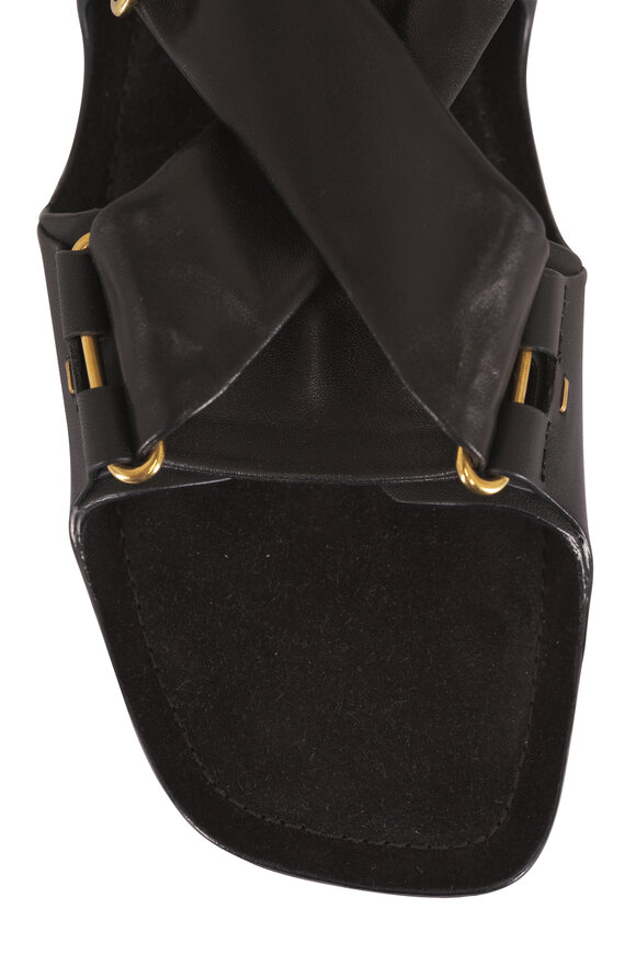 Khaite Boden Black Leather Tie Flat - view 5